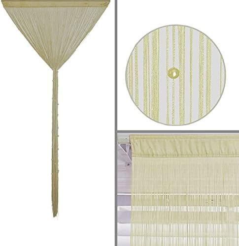 Beaded Curtain Door Divider with Telescopic Rod