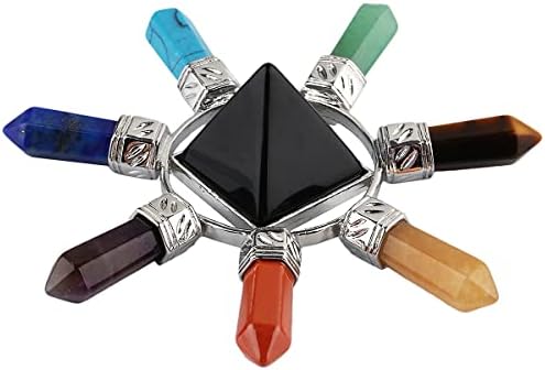 Rockcloud Pyramid Energy Generator with 7 Chakra Stones
