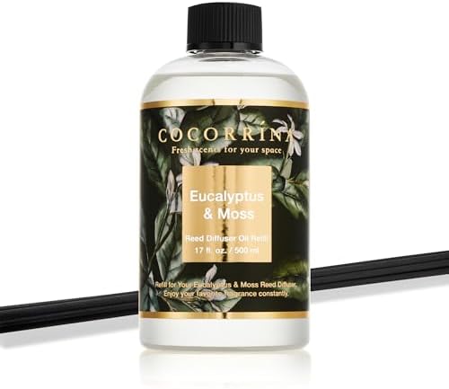 Cocorrna Eucalyptus Moss Reed Diffuser Refill 17oz with 8 Sticks