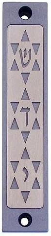 Agayof Star of David Cut-Out Mezuzah - Gray
