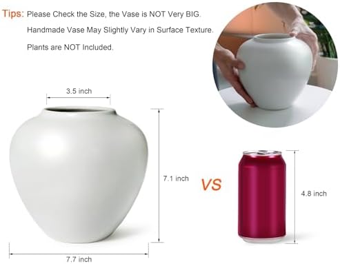 GeLive Waterproof Ceramic Vase for Flowers and Decor