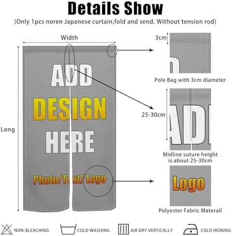 Custom Noren Door Curtain Panel with Personalized Design