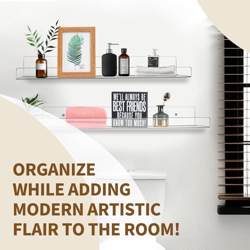 2 Pack Floating Shelves for Wall Decor Storage