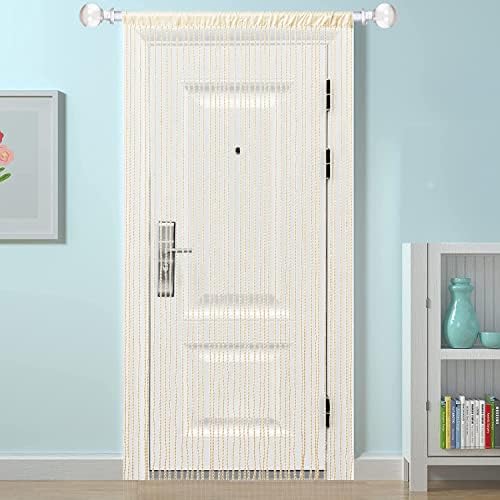 Light Beige Spaghetti String Curtain 1 Panel