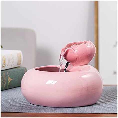 Elegant Indoor Water Fountain Tabletop Zen Decor Fountain Pink