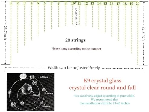 Crystal Beaded Curtain 20 Strings Arched Door Divider