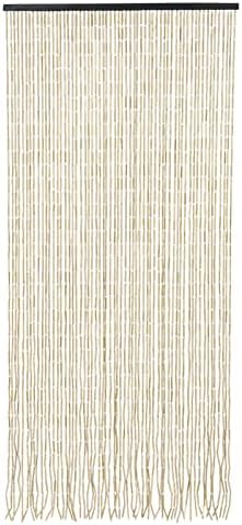 Natural Wood and Bamboo Beaded Curtain for Doorway