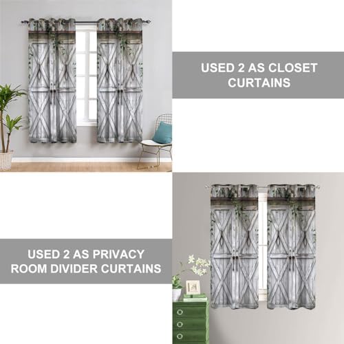 Rustic Wooden Barn Door Curtain for Privacy