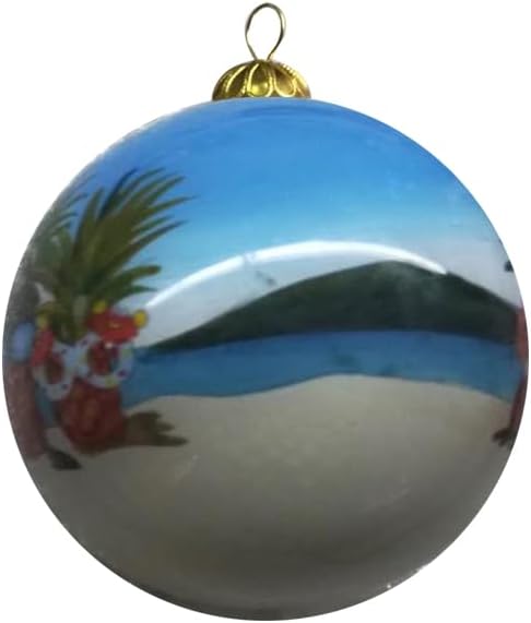 Hand Painted Hawaii Three Pineapples Beach Christmas Ornament