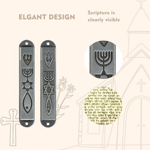 CAMATET Messianic Mezuzah Set with Scroll for Door