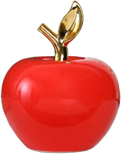Luxury Ceramic Red Apple Figurine - Elegant Home Decor