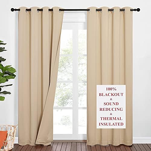 NICETOWN Noise Reducing Curtains with Blackout 2 Pieces