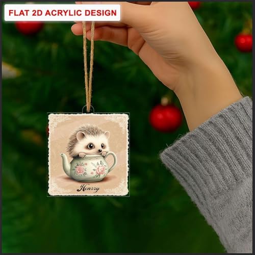 Personalized Name Hedgehog Hanging Ornament