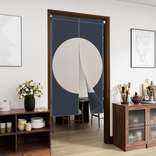 Leowefowa Double Sided Door Curtain White Round Pattern 335 x 709 Inches