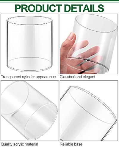 Meekoo 3 Piece Clear Acrylic Cylinder Vase Set