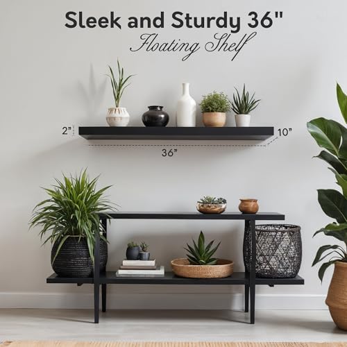 InPlace Heavy Duty Floating Shelf - Black