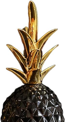 Ceramic Pineapple Ornament for Home Office Party Decor - Black