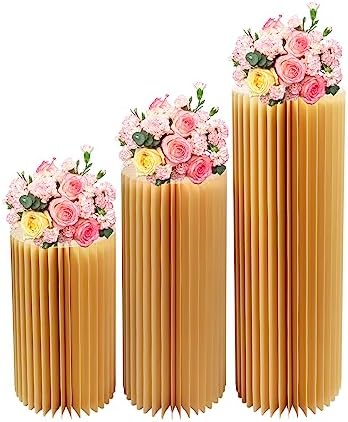 3PCS Cylinder Pedestal Stands for Wedding Party Decorations