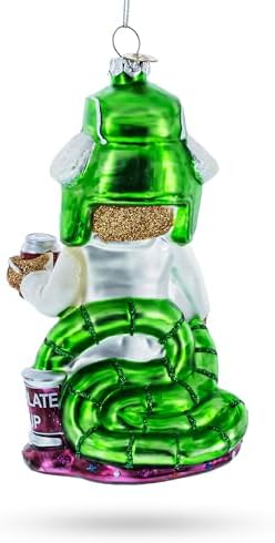 Gingerbread Party Blown Glass Christmas Ornament