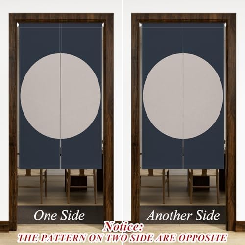 Leowefowa Double Sided Door Curtain White Round Pattern 335 x 709 Inches
