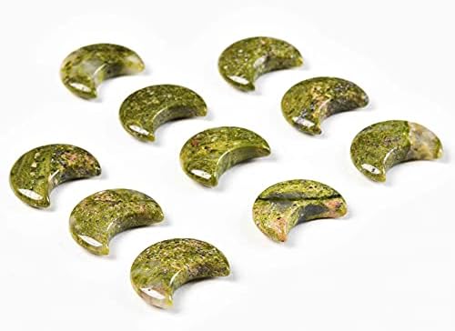 JIC Gem 10 Piece Moon Shape Unakite Crystal Set