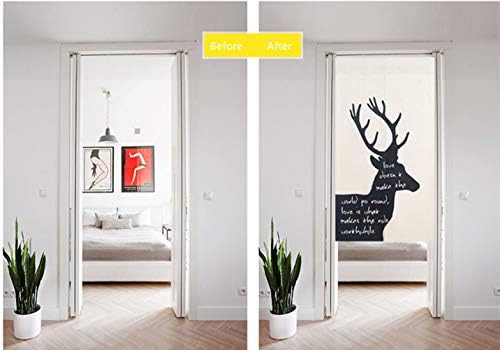 Cotton Linen Japanese Doorway Curtain with Antler Pattern 29x35 Inch