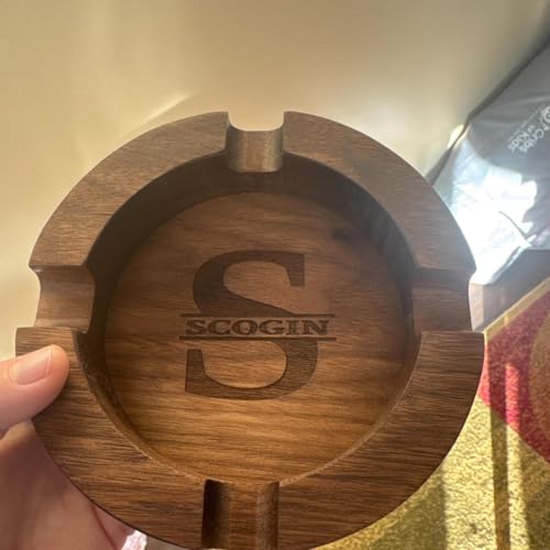 Personalized Wooden Cigar Ashtray with Name