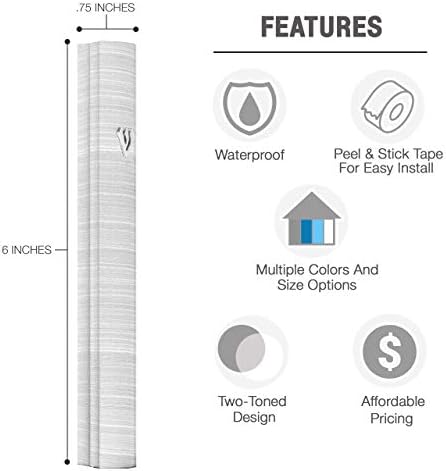 AS Mezuzah Case with 3D Shin Design 6 Inches Grey White