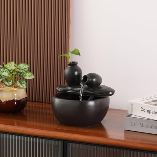 Ceramic Tabletop Fountain for Indoor Home Decor