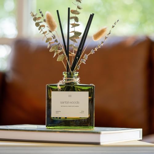 Craft Kin Reed Diffuser with Dried Flowers 5 oz Santal Woods