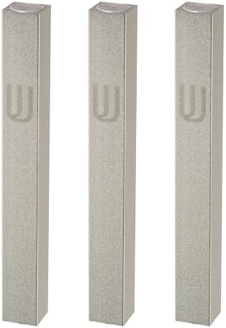3 Pack Aluminum Mezuzah Case - Modern Silver Matte Design