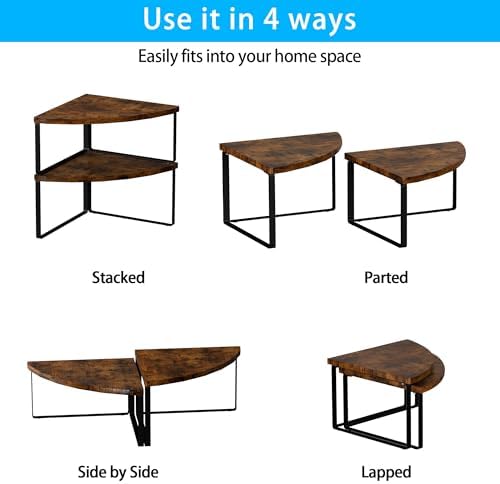 Corner Shelf Countertop Organizer Set of 2 Rustic Brown