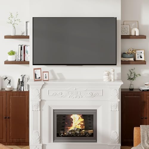 Heimlove 16 Inch Floating Shelves Set of 2 with Invisible Brackets