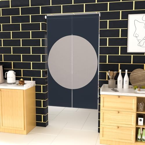Leowefowa Double Sided Door Curtain White Round Pattern 335 x 709 Inches