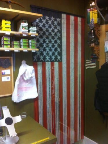 ABeadedCurtain 125 String American Flag Beaded Curtain Handmade with 4000 Beads
