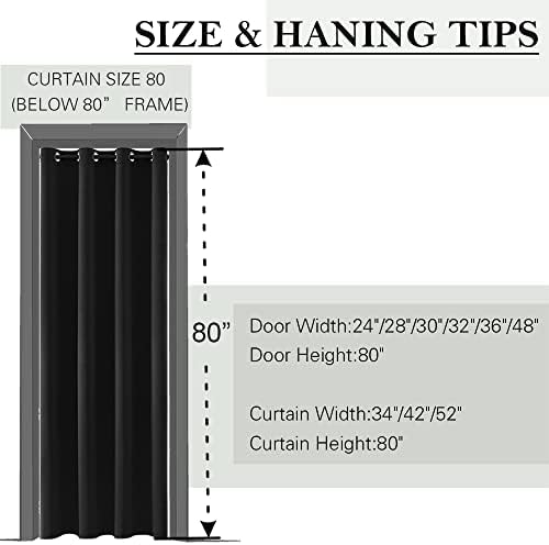 SHINELAND Closet Curtain 80 Inches Long