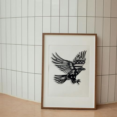 Patriotic Bald Eagle American Flag Metal Wall Art 40 Inch 1