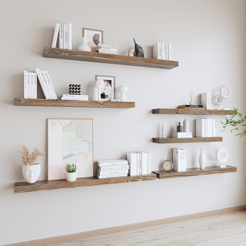 Rustic Floating Shelves 60 Inch Set of 2 Walnut