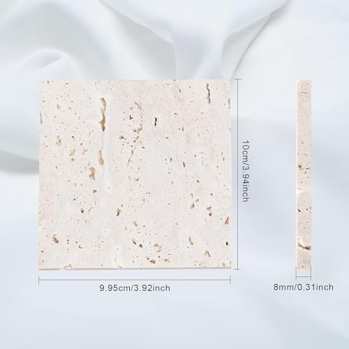 FINGERINSPIRE 2 Pcs 4 Inch White Rock Display Base with Holes