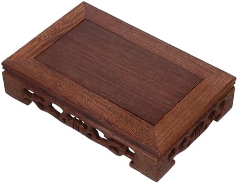 LOGOFUN Rectangular Wood Display Stand for Home Decor