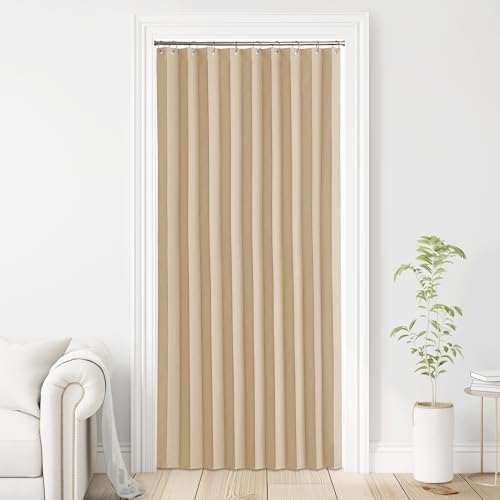 RYB HOME Biscotti Beige Grommet Curtain Panel