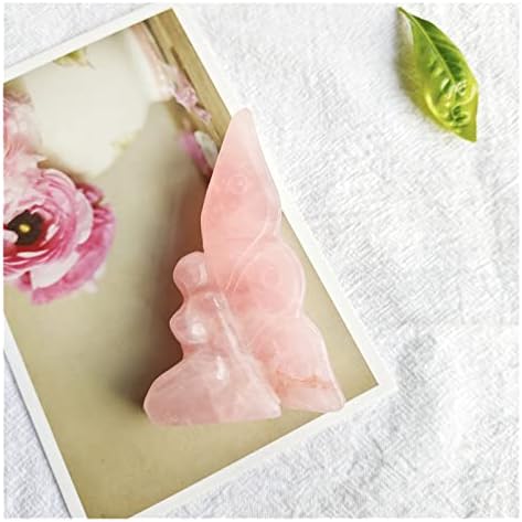 FIDEMM Rose Quartz Butterfly Healing Stone for Home Decor