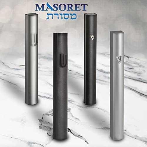 MASORET 3-Piece Aluminum Mezuzah Scroll Holder Cases