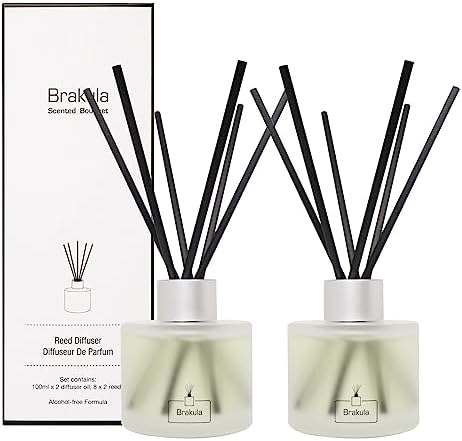2 Packs Reed Diffuser Set - Bamboo White Tea Scented Home Fragrance