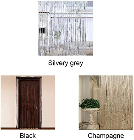 Sparkle String Curtains for Door 79x40inch Silver