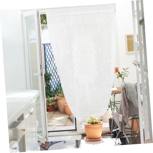 Happyyami Sheer Door Curtain Elegant French Style Panels