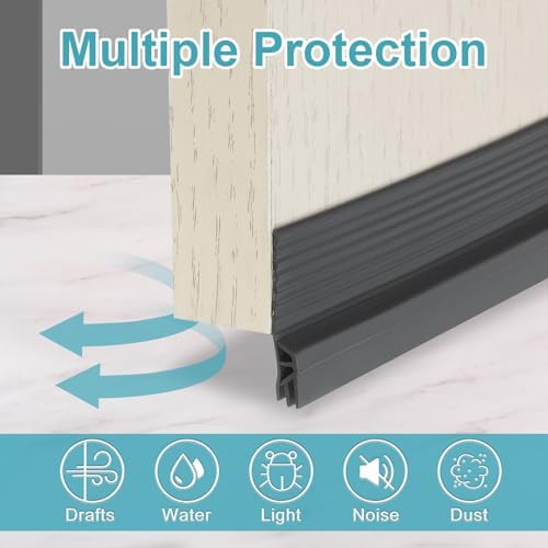 Uxcell 2 Pack Door Draft Stopper Black Gray