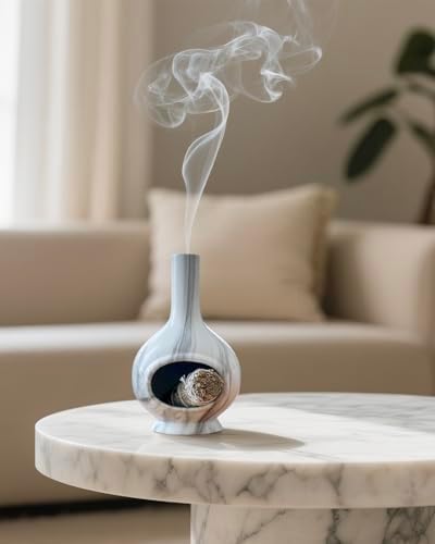 Handmade Marble Incense Holder for Meditation and Sage Burning