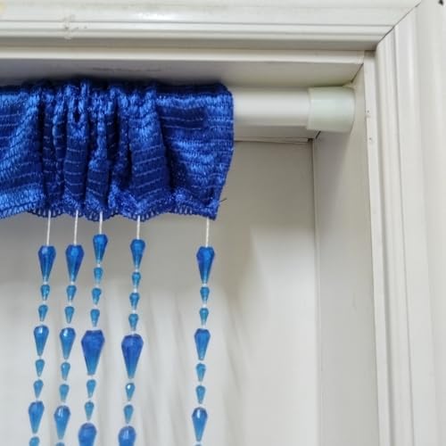 Dark Blue Beaded Curtain for Doorway and Room Divider