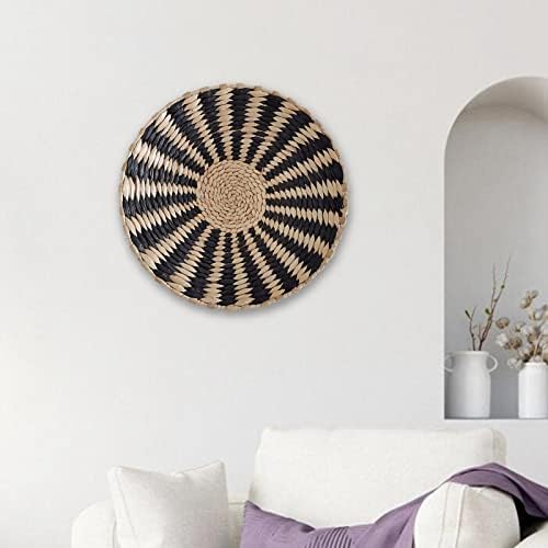 Duiaynke Woven Hanging Basket for Home Decor Black 30cm